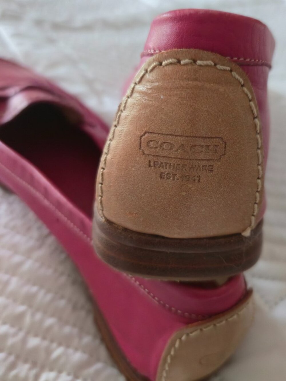 COACH Shari Penny Loafers Watermelon Pink Size 8